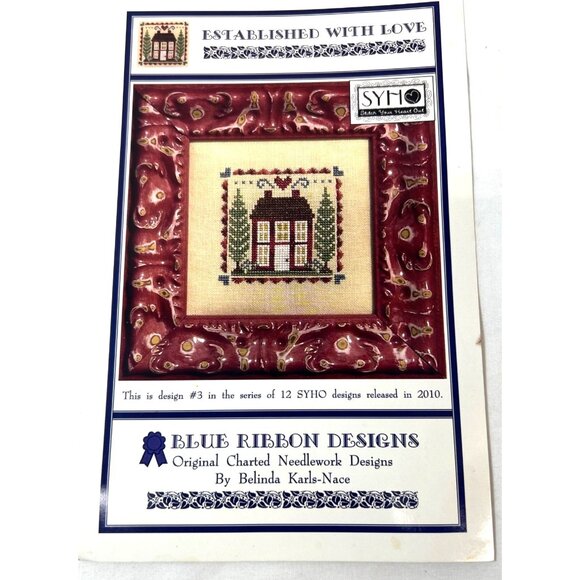 Blue Ribbon Designs SYHO Needlework Pattern "Established With Love" Cross Stitch - Picture 1 of 3